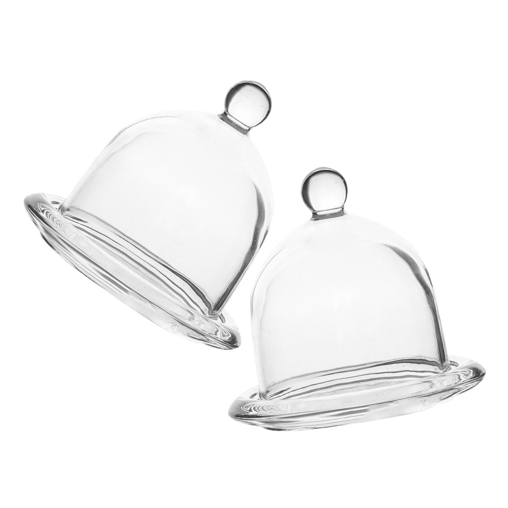 2 Stück Mini-Glas-Kuchenstände – Plastic Dome Clear Bewertung und Preis